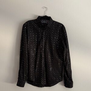Buckle Black and White Speckled Men's Shirt
